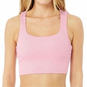 ALO Yoga ALOsoft ribbed, pink bra tank